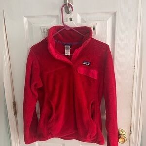 Patagonia Women’s Snap T Pullover Fleece in Pink/Red Size Medium